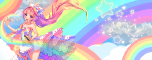 Rainbow Unicorn Anime Girl - Discord Banner